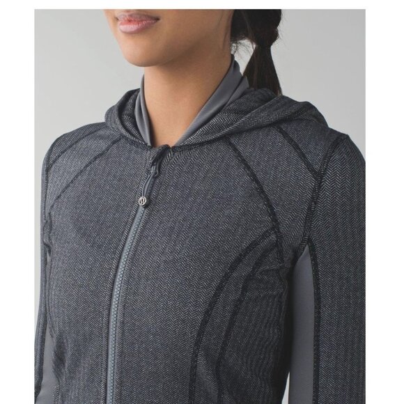 EUC Lululemon Daily Practice Jacket Heathered Herringbone Size 12 - Picture 7 of 10